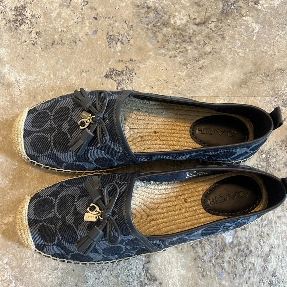 Coach Women's Navy Espadrilles with Signature Pattern - Picture 3 of 5